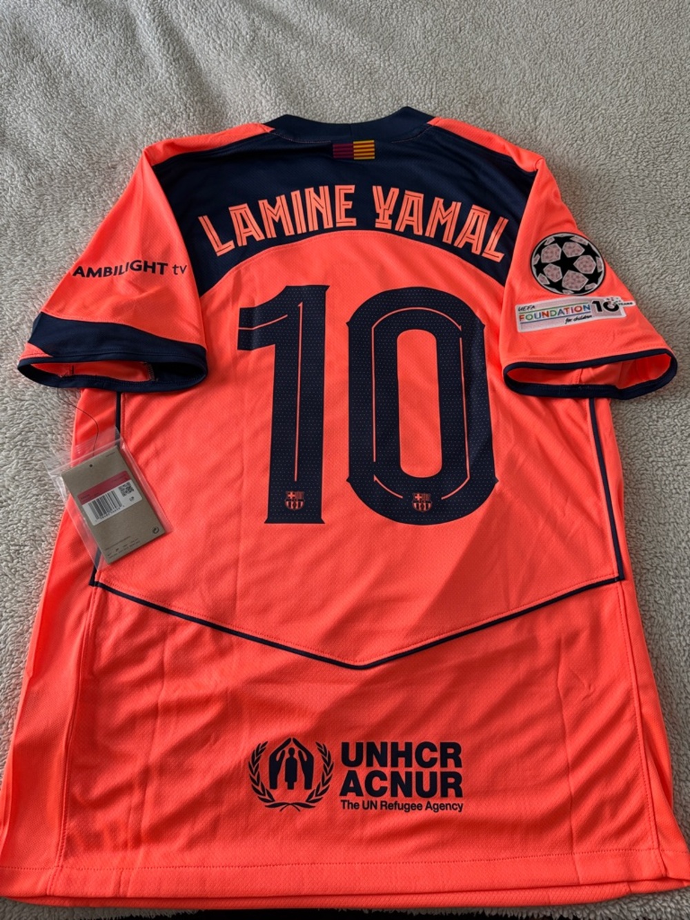 RARE FC Barcelona #10 Lamine Yamal 2025-26 Third UCL Nike Jersey